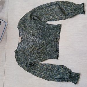 Urban Outfitters, size S, green, lavender & yellow floral top